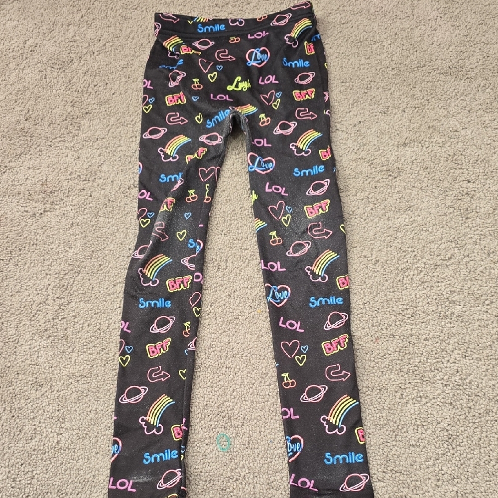 Kids Leggings with Fun Neon Print